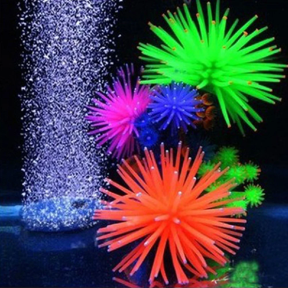 

UxradG Artificial Silicone Sea Aquarium Ornaments Fake Sea Plant/Coral Flower Aquarium Decoration Ornament 2pcs