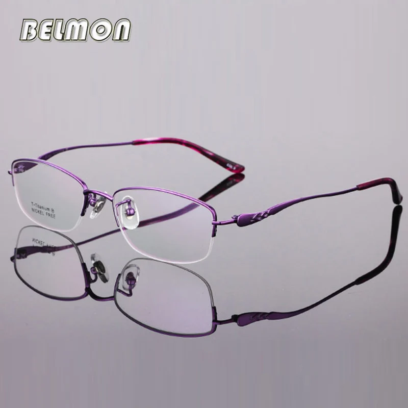 

Spectacle Frame Women Eyeglasses Pure Titanium Computer Prescription Optical For Female Clear Lens Glasses Frame Eyewear RS417