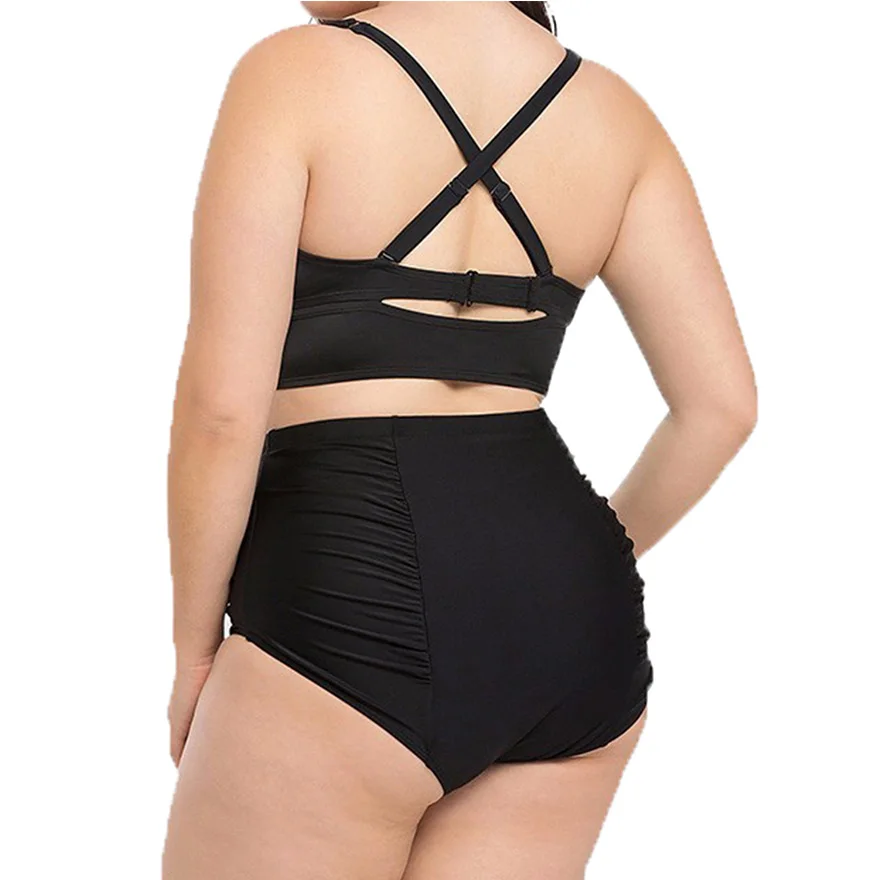 FORUDESIGNS 5XL Bikinis High Waist Swimsuit Women 2018 Bikini Set Black Plus Size Swimwear Vintage Beach Push Up Bikinis 4XL FORUDESIGNS 5XL Bikinis High Waist Swimsuit Women 2018 Bikini Set Black Plus Size Swimwear Vintage Beach Push Up Bikinis 4XL