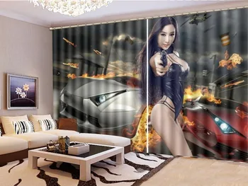 

Custom 3D Curtains Modern Luxury Car Cool Beauty Map Living Room Bedroom Beautiful Practical Blackout Curtains
