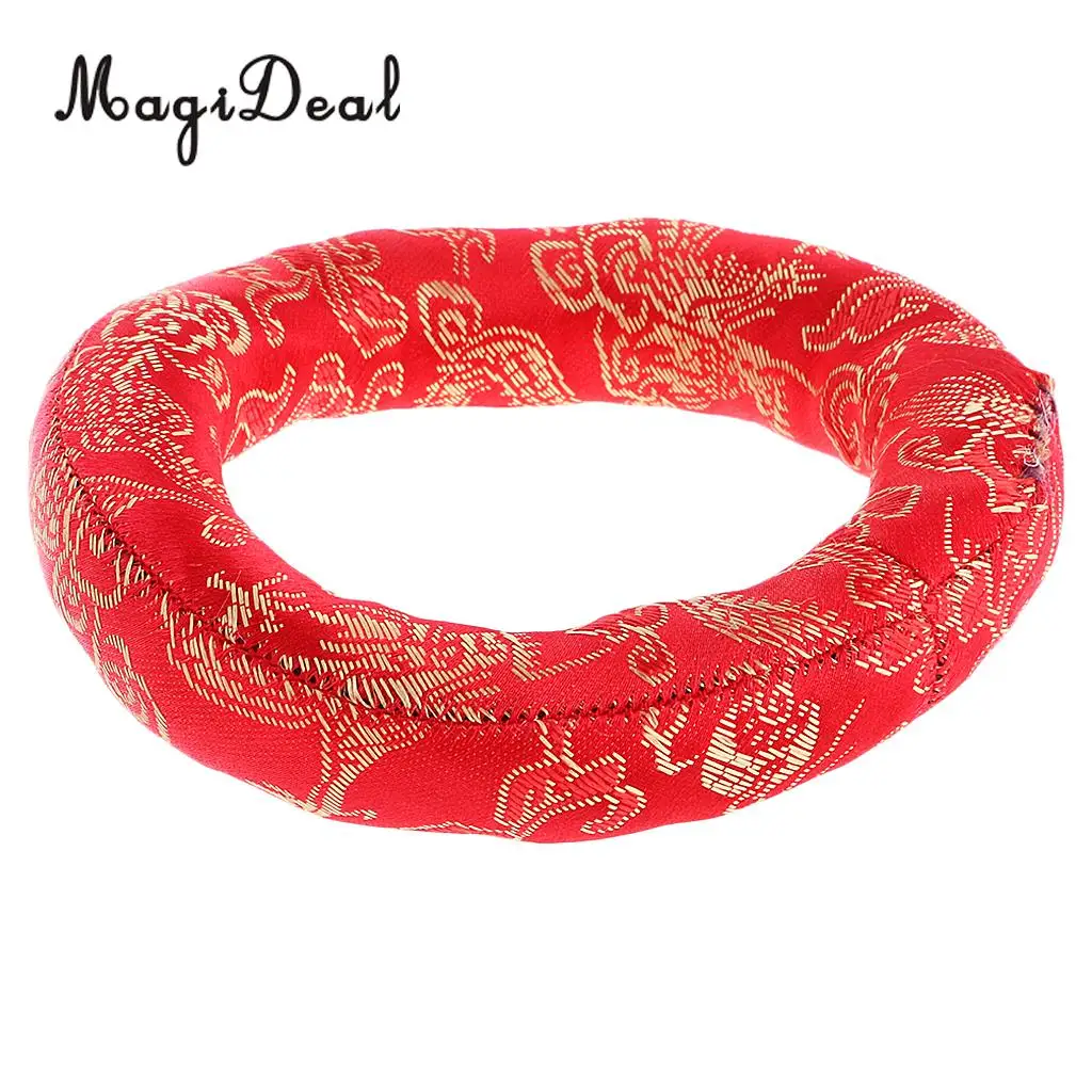 Random 1 Piece Round Silk Tibetan Singing Bowl Ring Cushion for Dharma -10cm