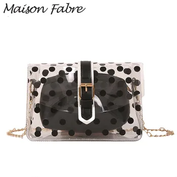 

Maison Fabre Bag women crossbody bag Chain Dot print Transparent pvc waterproof bag phone Fashion Elegant Ladies handbags 2019