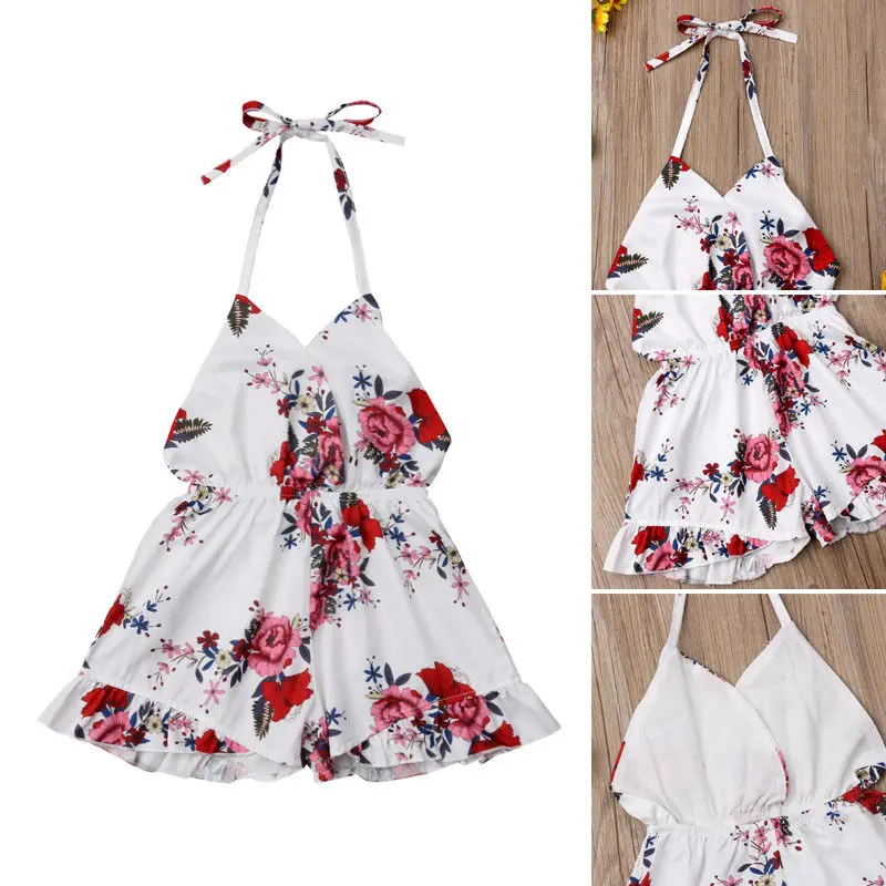 

Summer Kid Girls Floral Romper Jumpsuit Outfits Sunsuit Clothes