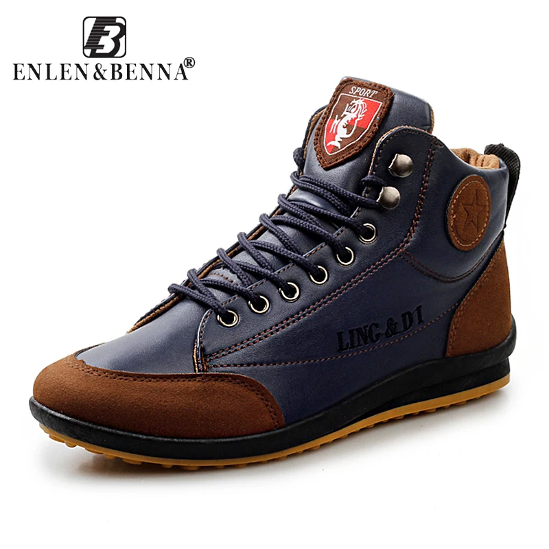 

Men Boots Winter 2018 Fashion Leather Warm Plus Cotton Ankle Boots Autumn Winter Boots Men Shoes Men Size 39-44