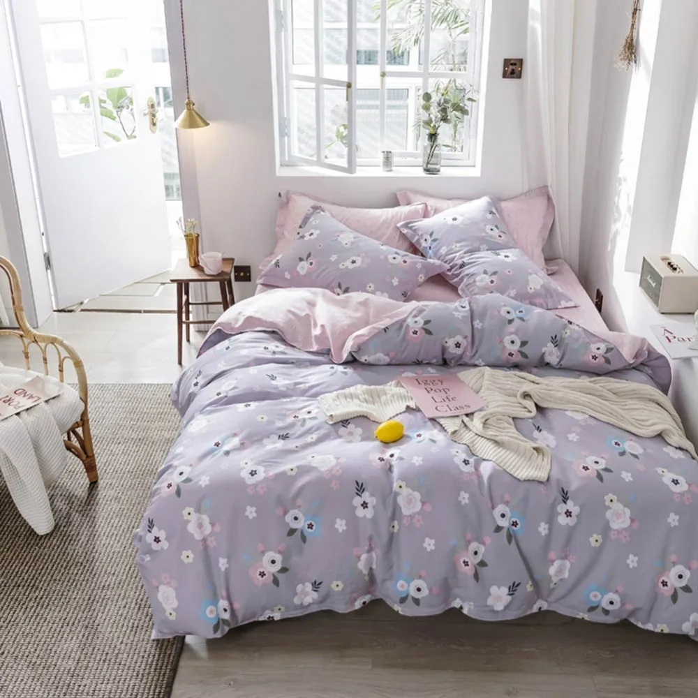 2019 цветочный скандинавский Bedlinens Твин Полный queen набор пододеяльников для пуховых одеял набор постельные принадлежности из хлопка плоский