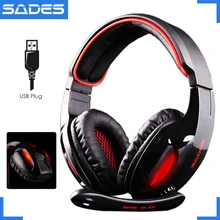 Original SADES SA 902 Snake 7 1 Wired USB Luminous PC Game Headset Over Ears Headphones