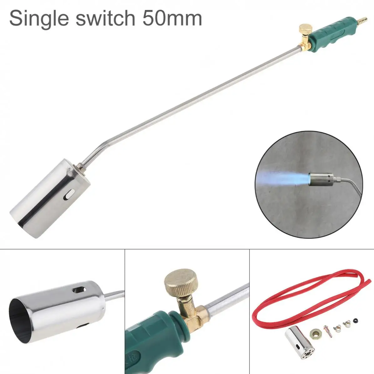 50mm Single Switch Type Liquefied Gas Torch Welding Spitfire-Gun Support Oxygen Acetylene Propane for Barbecue / Hair Removal