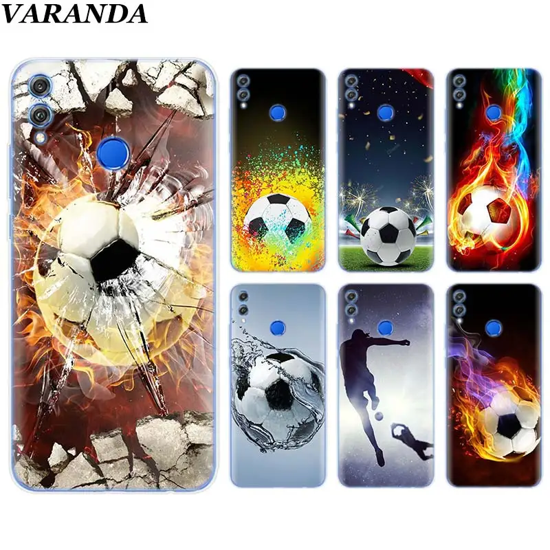 

Fire Football Soccer Silicone Soft Case for Huawei Honor 8X 8C 8S 8A 9 10 Lite 20i View 20 Y6 Y7 Y9 2019 Case Coque