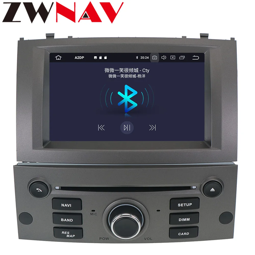 Top ZWNAV Android 9.0 4+32GB Car DVD Player for Peugeot 407 2004-2010 Radio Ibiza GPS Navigation with Mirroring link PX5 auto stereo 4