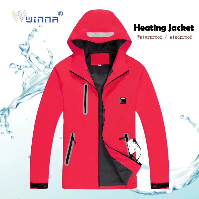 

2020 Fashion Men Heated Jacket Winter Warm Heating Coat with Battery Thermal Windbreak Waterproof Jacket Temperature Adjustable