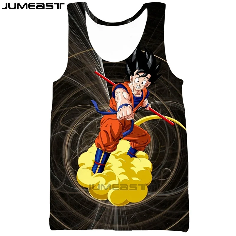 Jumeast бренд для мужчин/женщин 3D Печатный жилет Dragon Ball короткий рукав модный спортивный пуловер летние топы на бретелях футболки