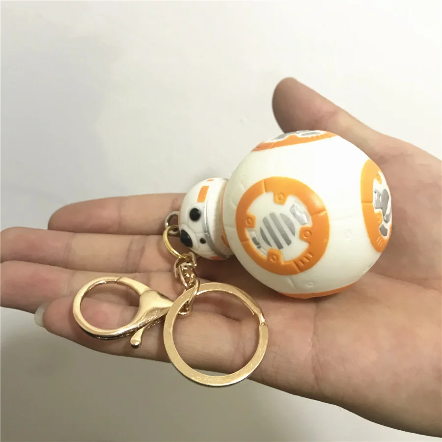 1 шт. 7 см Star Wars The Force Awakens Bb-8 робот брелок игрушки брелок Подвеска для мальчиков подарок для девочек BB8 коллекция цифры