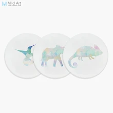 Современная Абстрактная акварель полигон животные Хамелеон медведь керамические подставки подарок креативная домашняя чашка кухня дополнительный коврик напитки