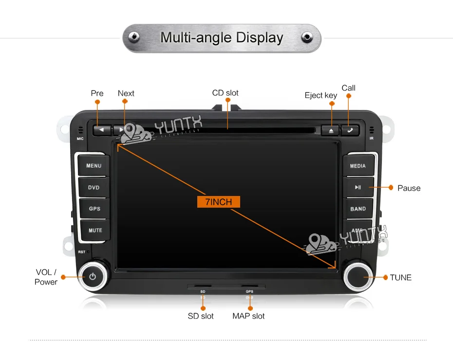 Perfect 2Din GPS Navi Universal Car DVD Playe for VW TIGUAN GOLF POLO PASSAT JETTA TOURAN CADDY WITH USB/SD HD TV Radio car pc 1