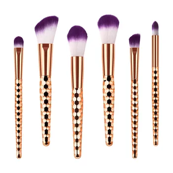 

Best Quality 6 Pcs Practical Makeup Brushes With Honeycomb Rose Gold Eye Makeup Brush Set Tools Wholesale Quick delivery