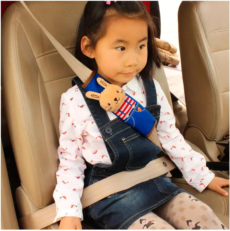 

1pair 22cm cartoon lion monkey elephant rabbit bear vehicle-mounted car safety belt cover Vehicle stuffed toy