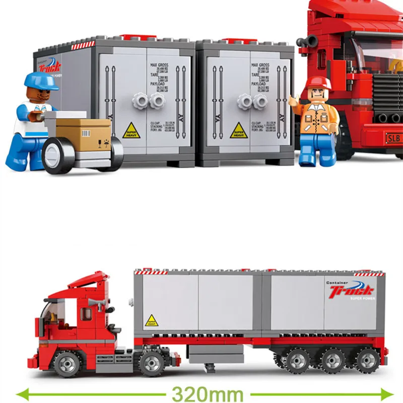 

345pcs Double Van Freight Truck Compatibie Legoings Building Blocks Toy Kit DIY Educational Children Christmas Birthday Gifts