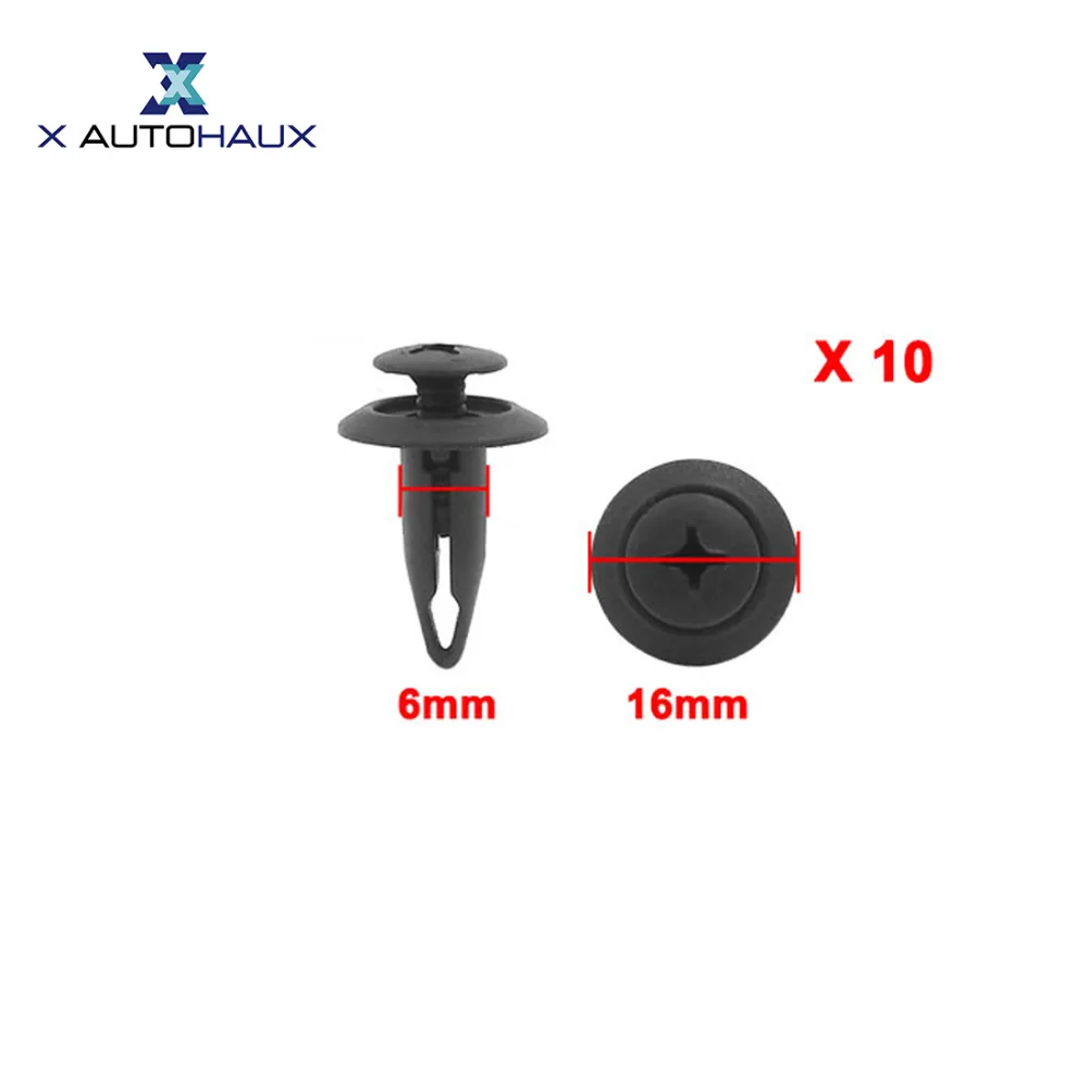 X Autohaux 10 шт. подходит отверстие 6 мм | 9 мм | 10 мм Универсальный Автомобильный бампер крыло 6 мм отверстие пластиковые заклепки Push булавки зажимы головки | 11 мм |