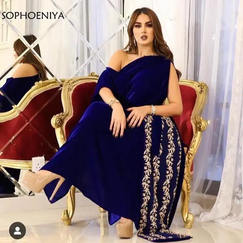 New Arrival Royal Blue Kaftan Dubai Evening Dresses 2020 Beading