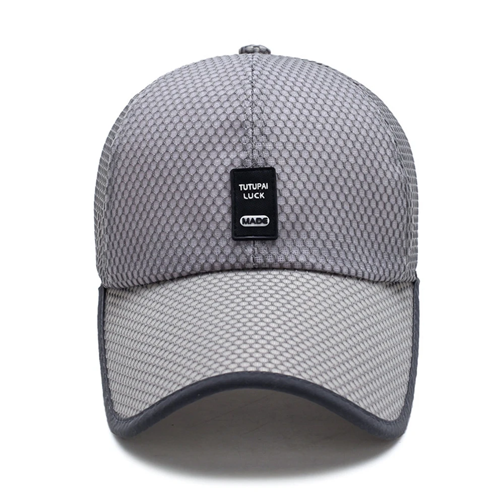 

Summer Breathable Mesh Baseball Cap Quick Drying Hats For Men Blue gray full mesh cap