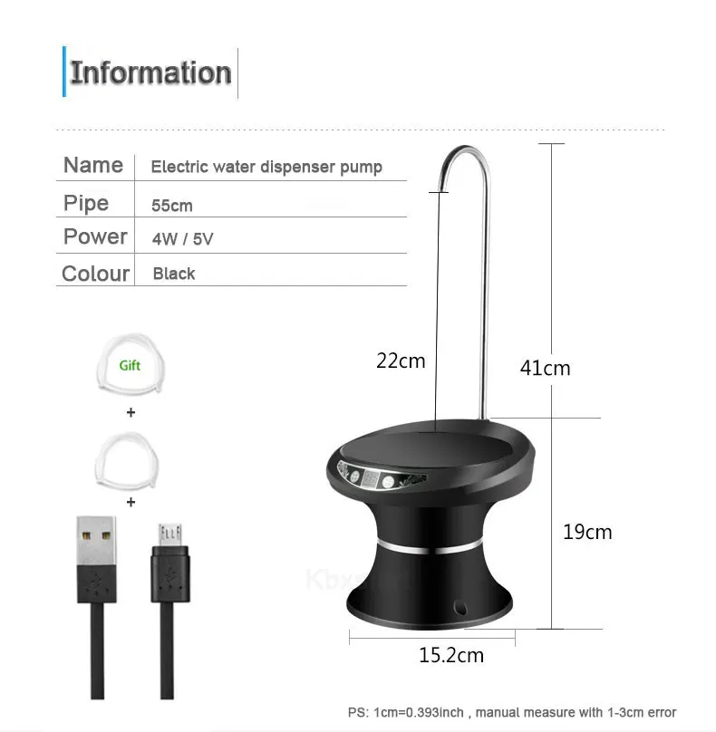 Kbxstart диспенсер для холодной воды насос мини Двойные насосы галлон питьевой дозатор для бутылки USB зарядка диспенсер De Agua настольные гаджеты