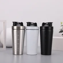 750 ml Протеин шейкер Творческий Одноместный контактный зажим из нержавеющей стали(слой спортивный чайник со шкалой основа чашки по индивидуальному заказу