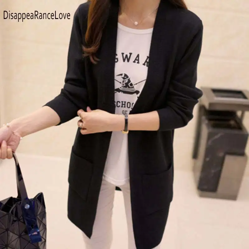 

2019 Spring Autumn New With Zipper Sweater Women Female Cardigans Knitted Fashion Women Tops Loose knitted Wear Jacket Blusas