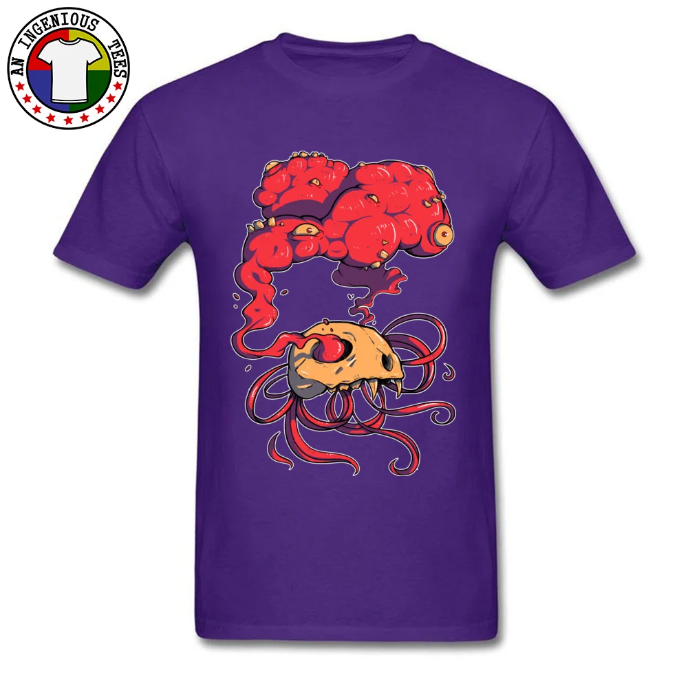 Casual Skull and guts O-Neck T-shirts ostern Day Tops Tees Short Sleeve for Men Prevailing All Cotton comfortable Top T-shirts Skull and guts purple