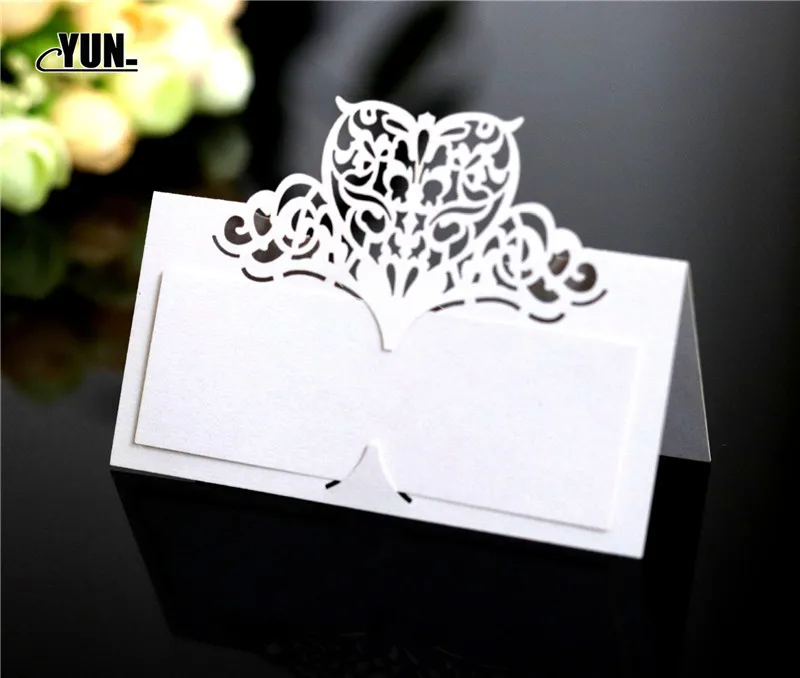 50pcs Laser Cut Event Party Decor Heart Seat Card Wedding Table Centerpieces Number Name Card Place Cards Favors 7Dzx006-50 (13)