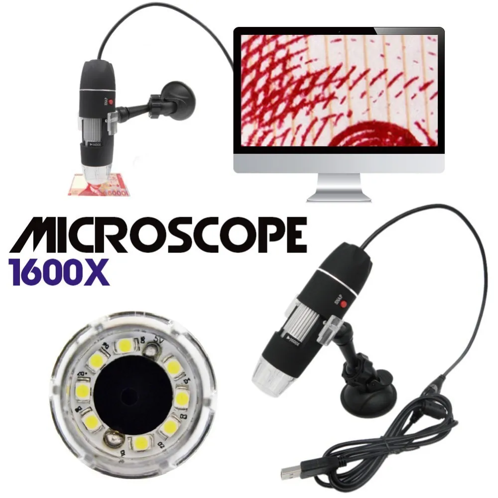 Oddalsail-US 8 LED Digital Microscope Three in One USB Endoscope Camera Microscopio 1600X Stereo Electronic Magnifier Plug and Play Black Oddalsail-US 8 LED Digital Microscope Three in One USB Endoscope Camera Microscopio 1600X Stereo Electronic Magnifier Plug and Play Black