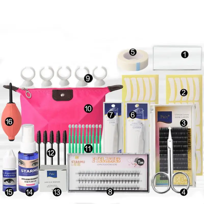 

Full Mannequin Training Makeup False Eyelashes Extension Glue Tool Practice Kit Make Up Tools