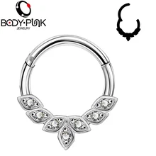 Тело панк 1 шт. Daith пирсинг перегородка кольцо в нос нержавеющая сталь шарнирный сегмент кликер обруч нос пирсинг спираль серьги хряща