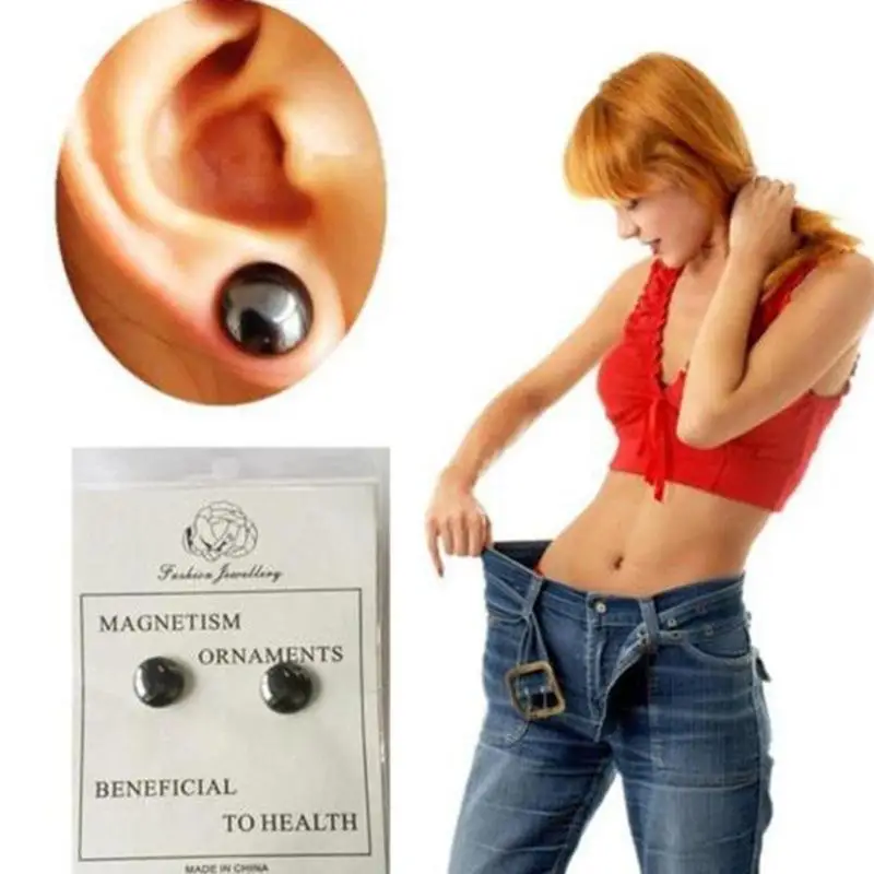 1 pair font b Weight b font font b Loss b font Stud Earrings Black Stone