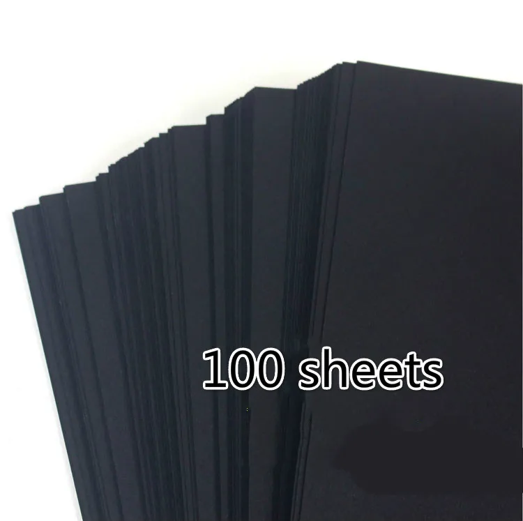 MIRUI ВЫСОКОЕ КАЧЕСТВО A3/A4 чистая древесная целлюлозная черная картонная бумага DIY высококлассная детская копировальная бумага ручной работы 100 листов/упаковка - Цвет: A4 80g