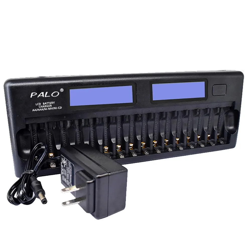 16 слотов EU Plug lcd Smart батарея зарядное устройство AA AAA Ni-MH Ni-Cd 16 bay батареи 16 банк перезаряжаемые батареи Smart ЖК-дисплей