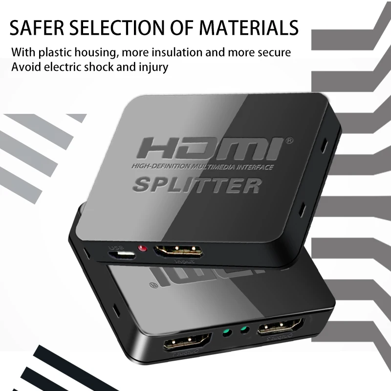 

HDMI 1 In 2 Out 1080p 4K 1x2 HDCP Stripper 3D Splitter Power Signal Amplifier HDMI Splitter Video HDMI Switch Hdmi Cable