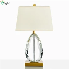 Deco Большой Хрустальный блеск настольная лампа тканевые абажуры настольная лампа для гостиной прикроватный светильник Крытый осветительные приборы для внутреннего использования