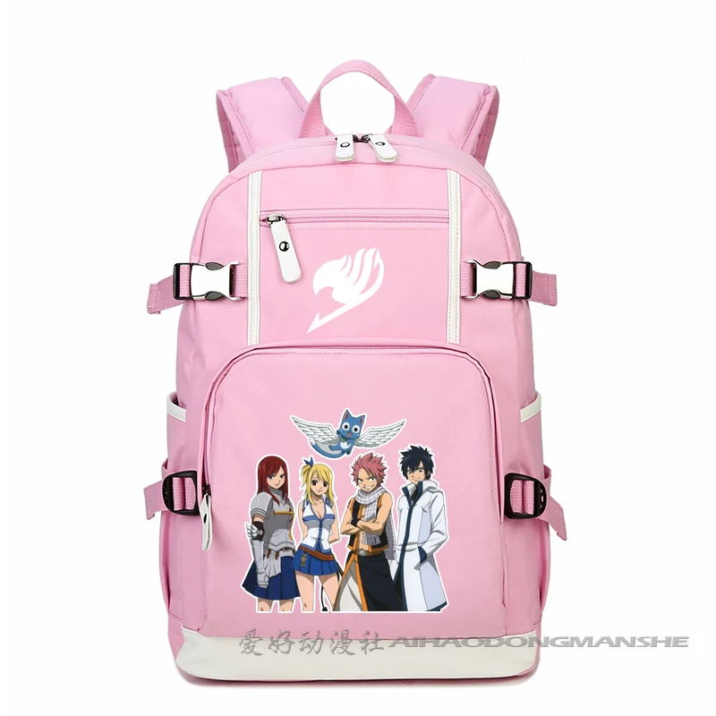 

High-Q Unisex Anime Fairy tail backpack School Student girls women large capacity luminous backpack