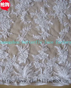 

Elegant fashion lace car fabric chantilly lace African cord guipure french lace fabric with cord apparel sewing fabric