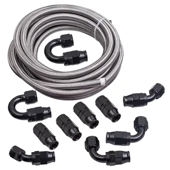 

10AN 20 Feet Stainless Steel PTFE Fuel Line AN10 Fitting Swivel Hose Kit