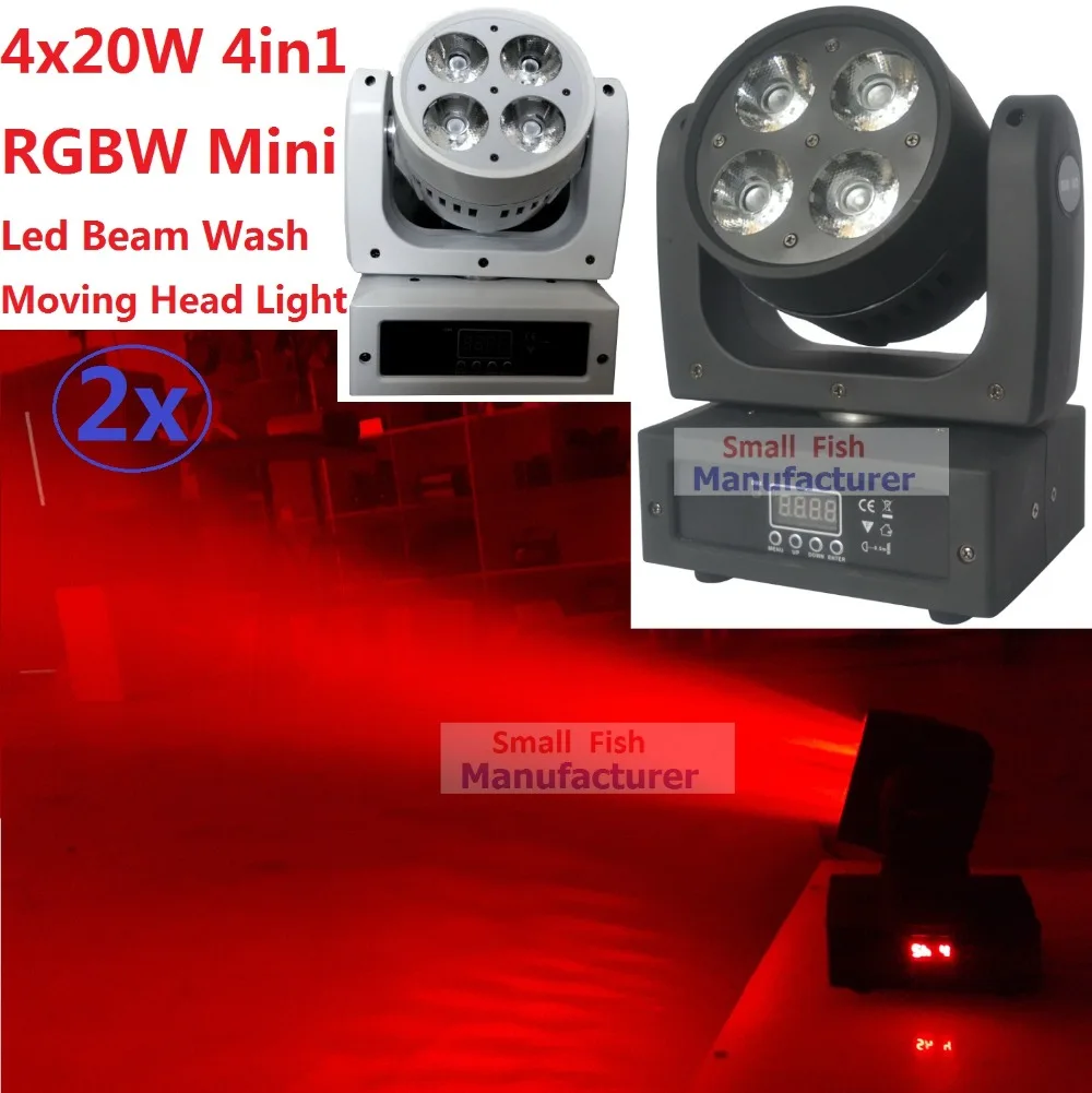 2xLot Super Beam 4x20W 4in1 RGBW CREE LEDs LED Beam Wash Moving Head Light Disco DJ Bar Night Club DMX Controller Stage Lighting