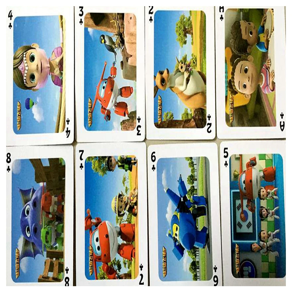 Коллекция покерных экшн фигурок Super Wings 54 шт./компл. робот самолет цветные