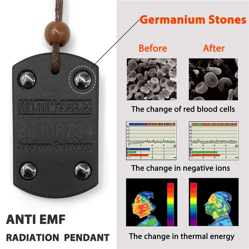 Анти EMF радиационная защита Кулон энергия Панк Мужчины ожерелье Квантовая Био наука отрицательные ионы здоровье Подвески ожерелье s