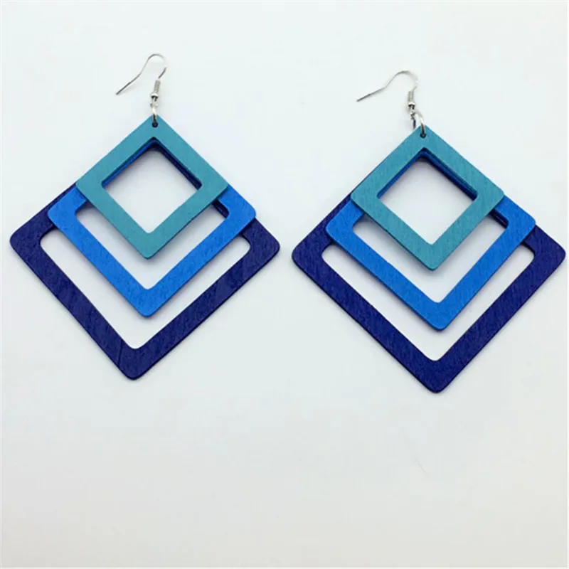 

charm butterfly wood earrings accessories three color long customized carton statement jewelry for woman 2016 design new