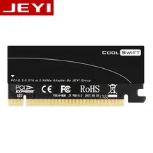 JEYI CoolSwift Heat dissipation M.2 NVMe SSD NGFF TO PCIE X4 adapter MKey interface card Suppor PCI Express 3.0 x16 full speed