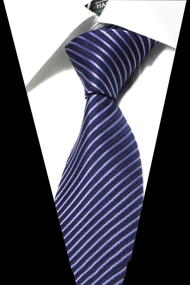 

High-grade New fashion Blue Purple striped tie men 8 cm width group necktie fit wedding party necktie for men corbatas