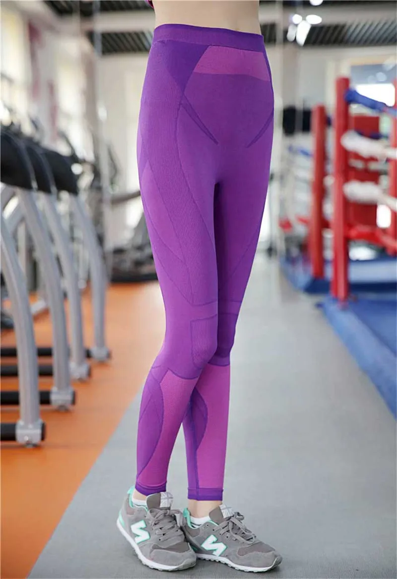Для женщин спортивные сжатия работает gymming брюки yogaing упражнения Фитнес Высокая Талия Леггинсы тренировки Женская одежда WA27