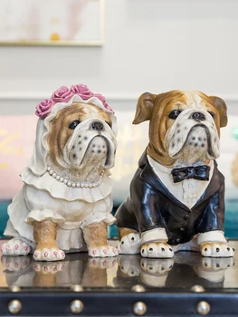 

Room Decoration Desktop Bedroom Decoration Creative Gift Simple Romantic Home Decoration Marriage Bulldog Decoration Gift