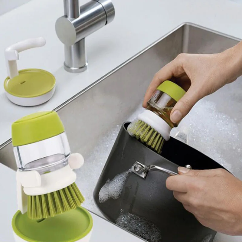 Automatic Pot Brush Cleaning Brush Creative Washing Liquid Storage Cup