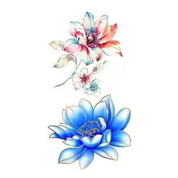 Татуировка в форме цветка наклейка цветы татуировки водонепроницаемые временные тату для тела наклейки Временные татуировки-наклейки